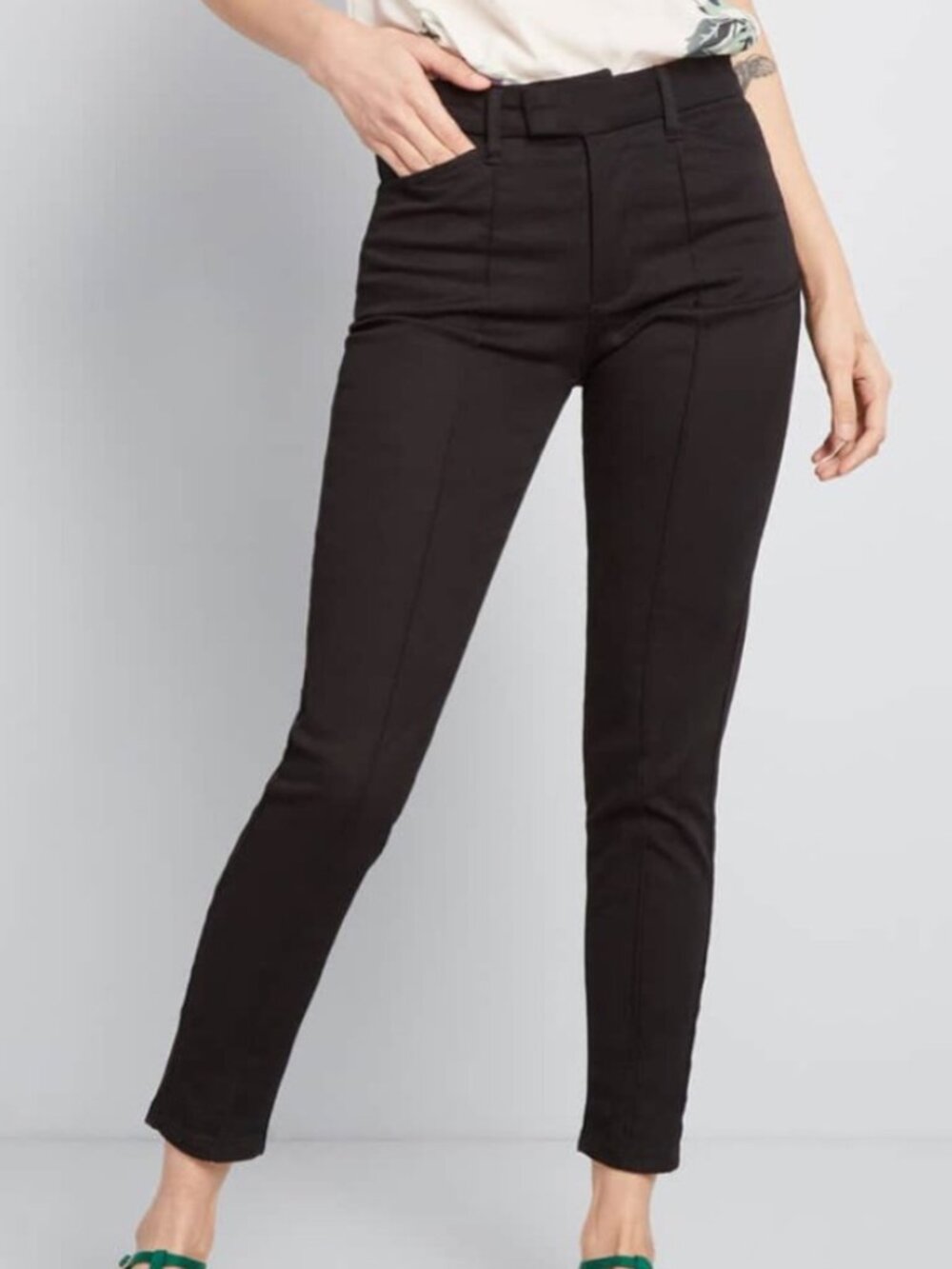 NEW NWT MODCLOTH Plus Size Richmond Pant Regular Inseam Black Straight Leg 28